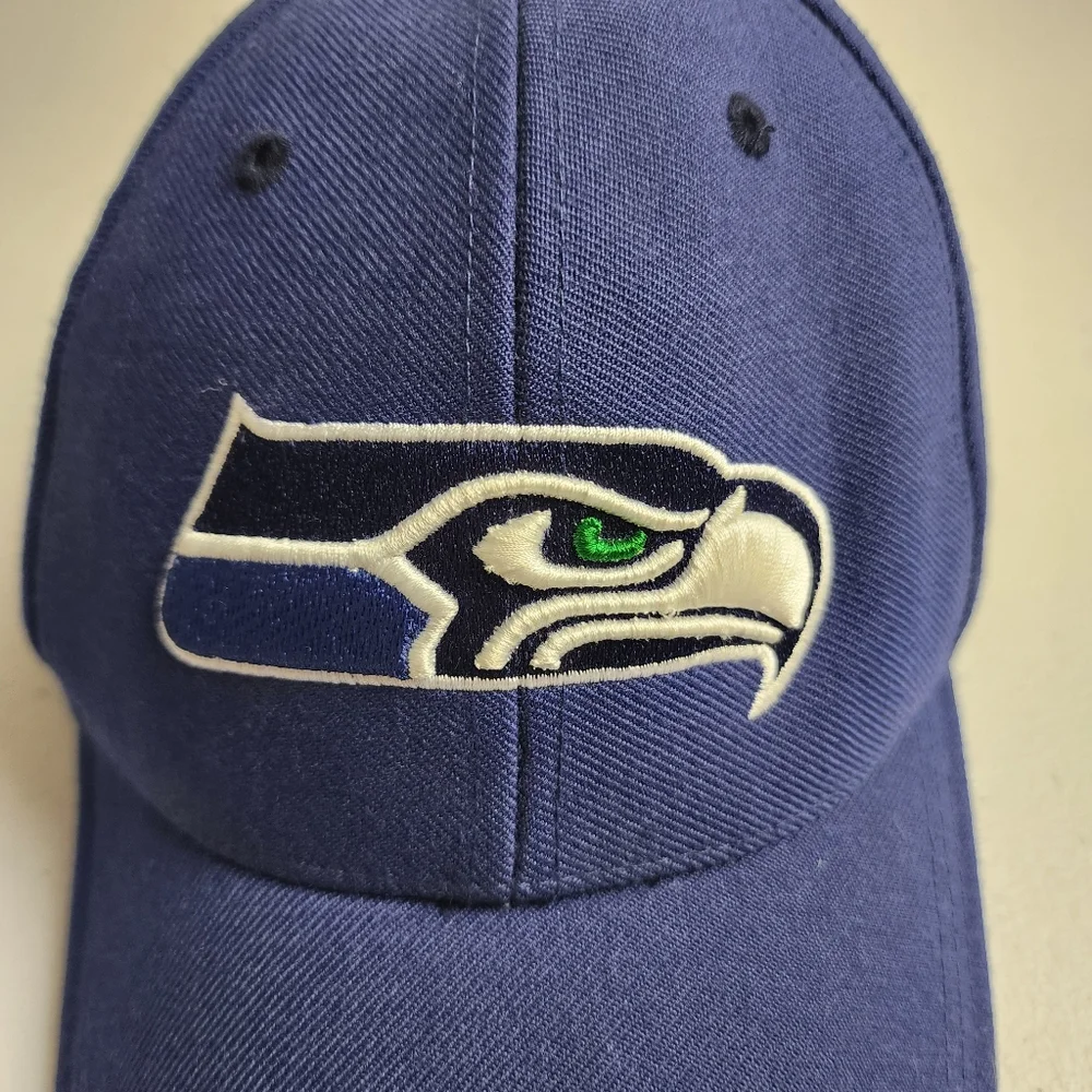 Vintage Seattle Seahawks NFL Adjustable Hat Cap Twins Enterprise Made in Macau